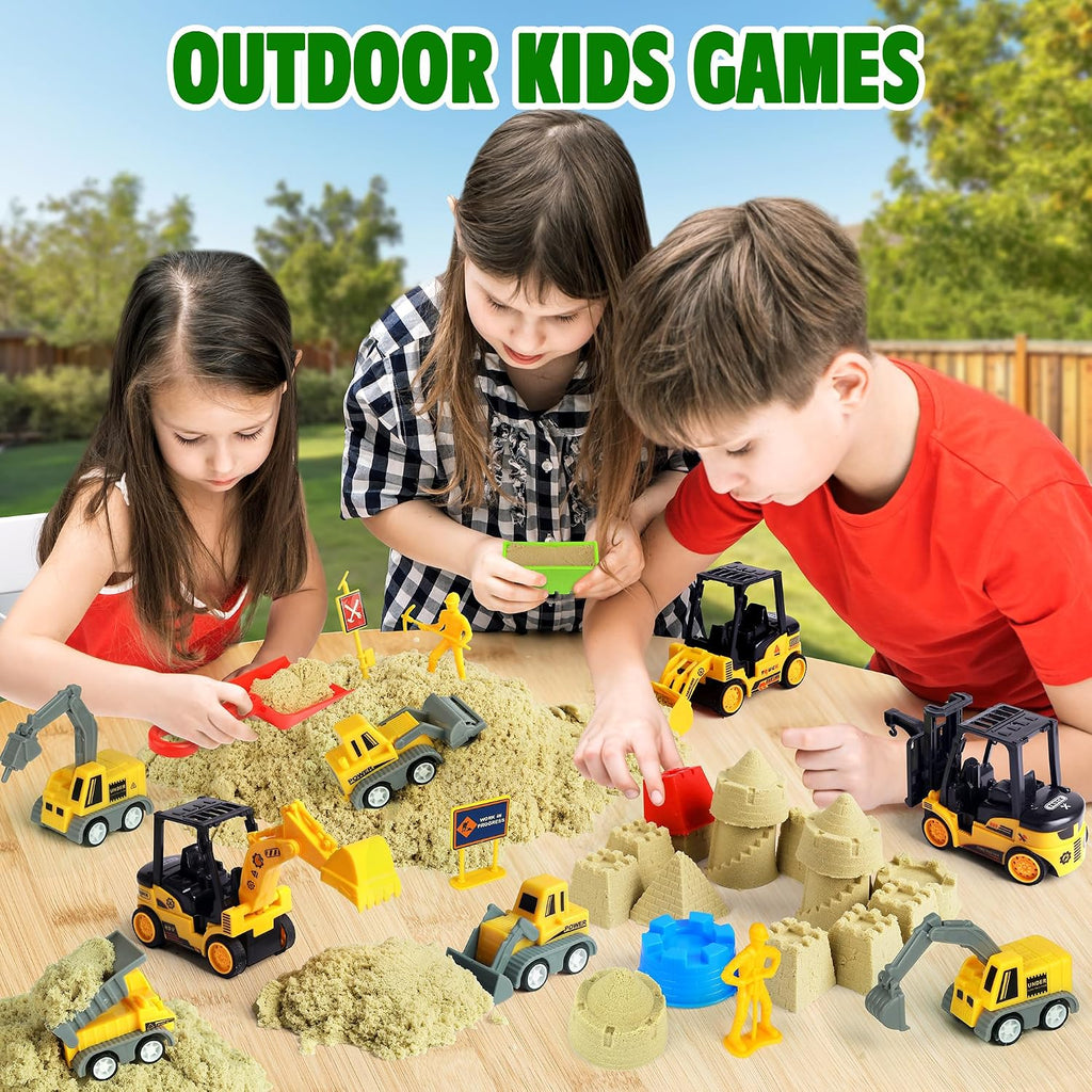Billeeit Sand Construction Kit w/Sand Box and 2.2lbs Sensory Bin Play Sand