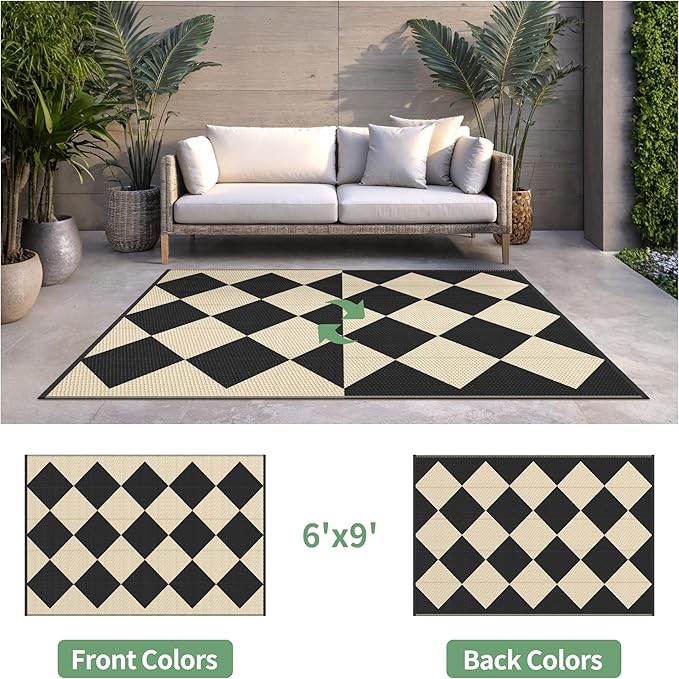 GENIMO Outdoor Rug for Patio Clearance, Lightweight Waterproof RV Camping Mat - Image 2