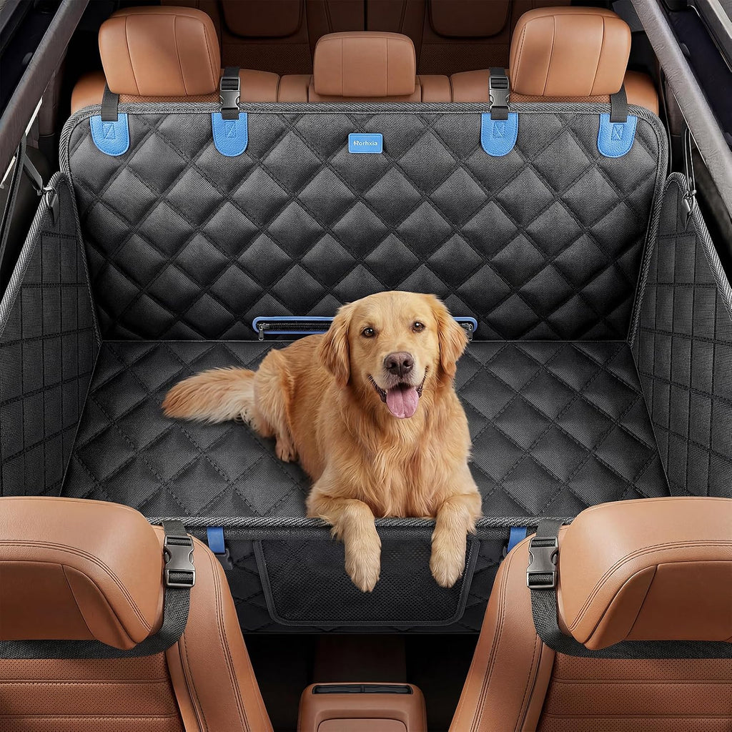 Rorhxia Hard Bottom Dog Car Seat Cover for Back Seat Extender, L