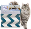 Fresh Kitty Durable XL Jumbo Foam Litter Mat – Phthalate and BPA Free, Water Resistant, Traps Litter from Box, Scatter Control, Easy Clean Mats – Chevron, Blue/White Chevron (9035)