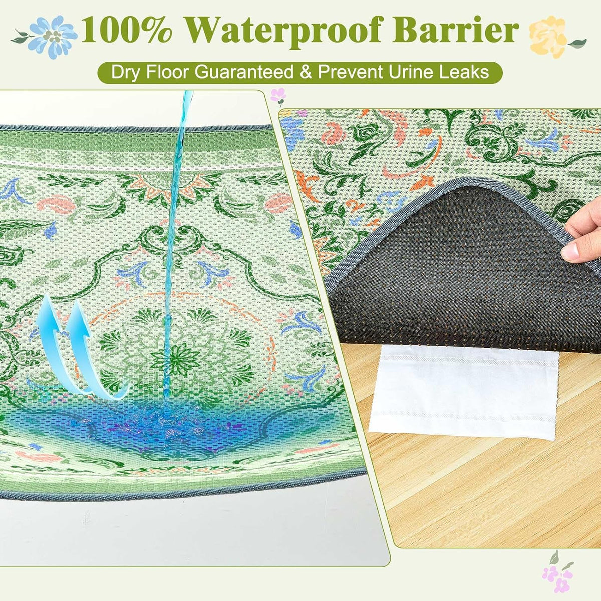 Unicorn Catcher 33"x22" Cat Litter Mat Machine Washable Litter Trapping Pad