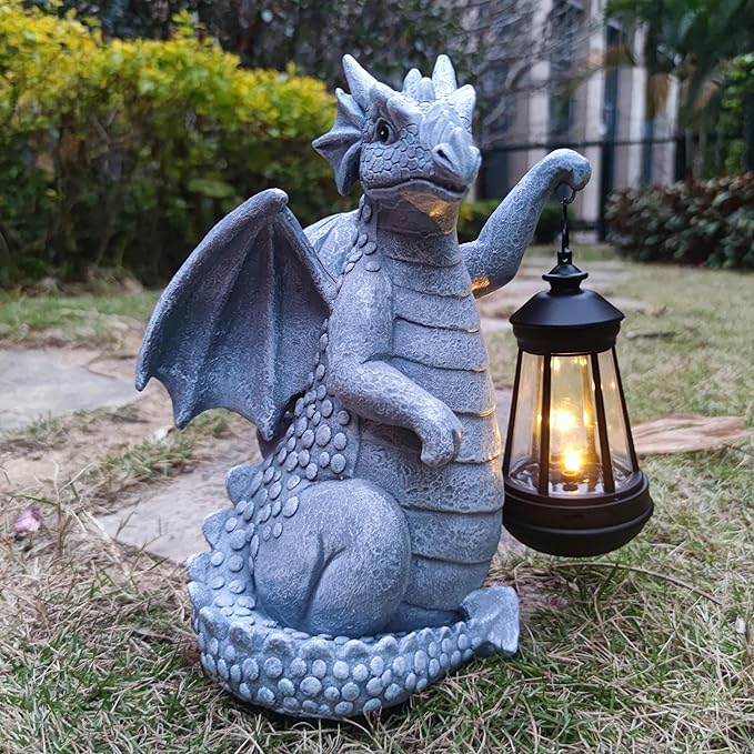 Dragon Solar Outdoor Garden Statue - Image 2