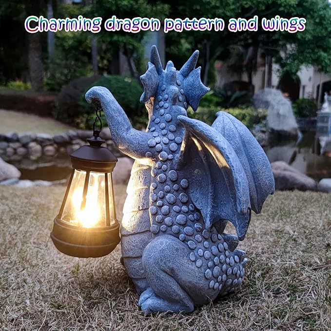 Dragon Solar Outdoor Garden Statue - Image 7