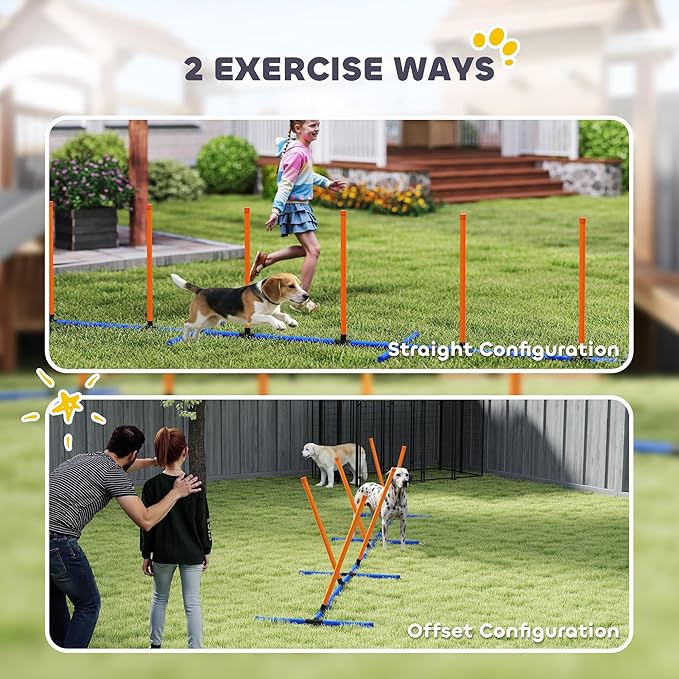 PawHut Adjustable Dog Agility Training Equipment, Dog Agility Course Backyard - Image 4