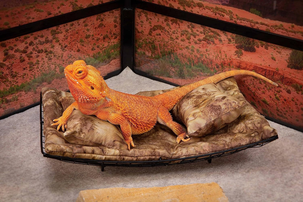 Chaise Lounge for Bearded Dragons, Brown Batik Fabric
