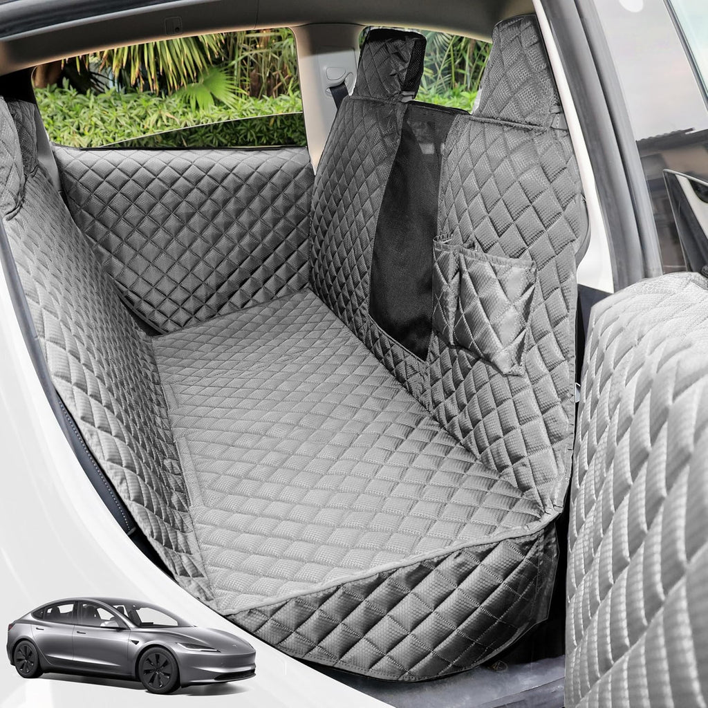 PETICON Dog Seat Cover for Tesla Model 3 & Y Back Seat + 2 Door Protectors