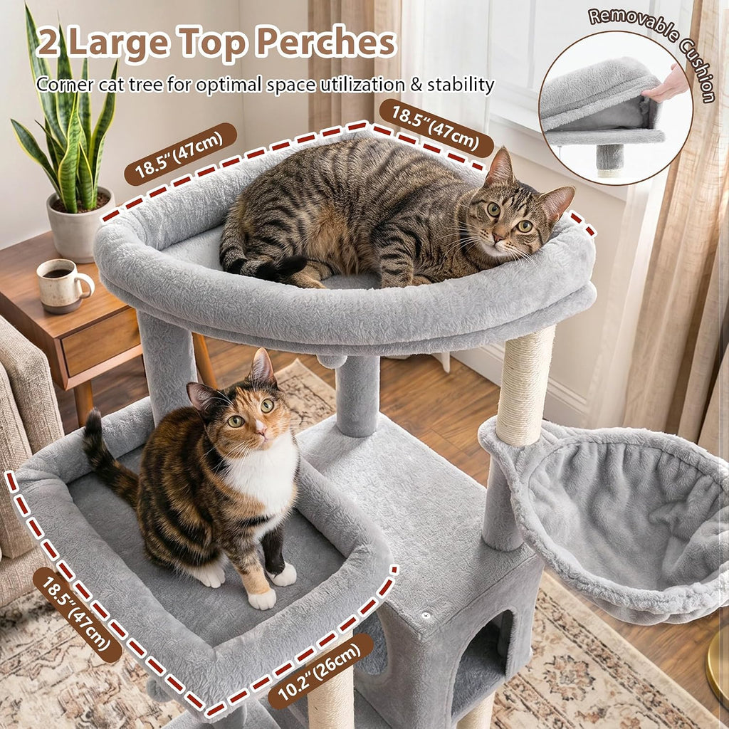 Cat Tree, 78.7'' Cat Tower, 2 Big Condos for Multi Cats GCT061W