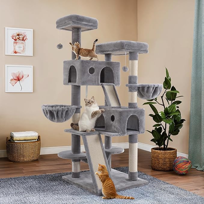 WEEWAY Cat Tree Tower for Indoor Cats, Stand House Condo Cave, Sisal Scratching - Image 2
