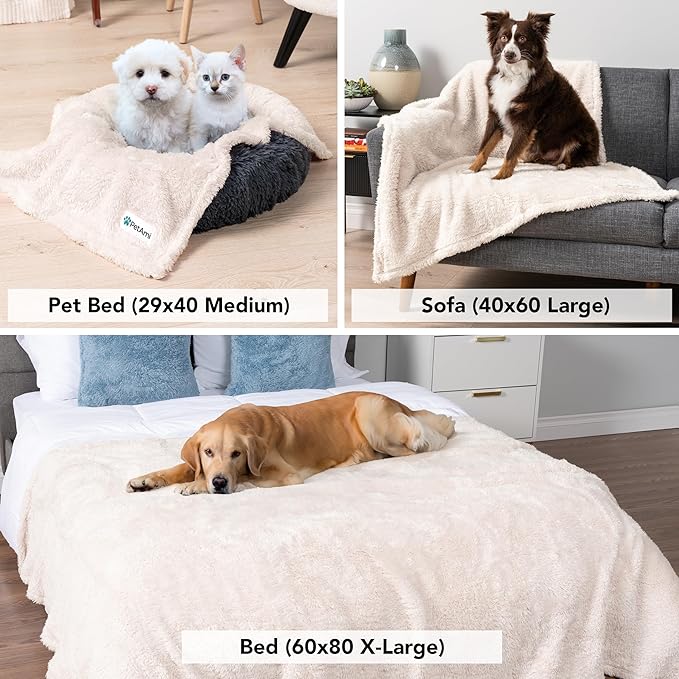 PetAmi Fluffy Soft Dog & Cat Blanket, Sherpa Fleece, Calming Pet Blanket Throw - Image 5