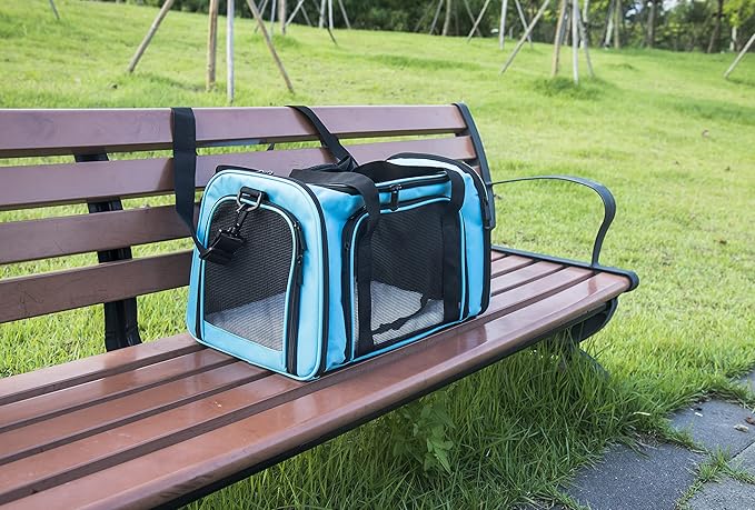 Soft Sided Carrier for Small Medium Cats Dogs, Removable Pad Collapsible Travel - Image 8
