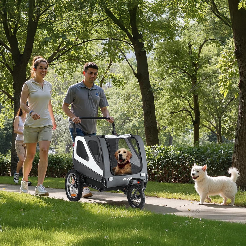 VEVOR Dog Bike Trailer, 2-in-1 Bicycle Carrier Supports up to 66/88/100 lbs
