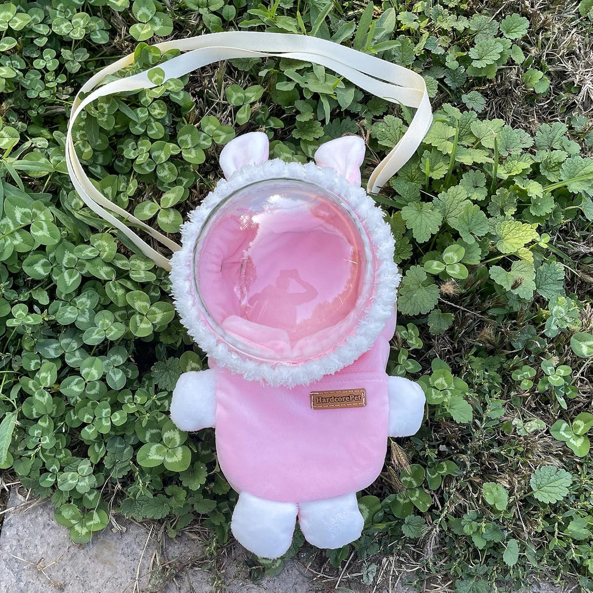 Sugar Glider Bonding Pouch Bonding Pouch Carry for Rat Syrian Hamster Hedgehog Small Pocket Pets, Gerbil Travel Bag Cute Bunny-Shaped Outing Bag with Large Transparent Window（Pink）