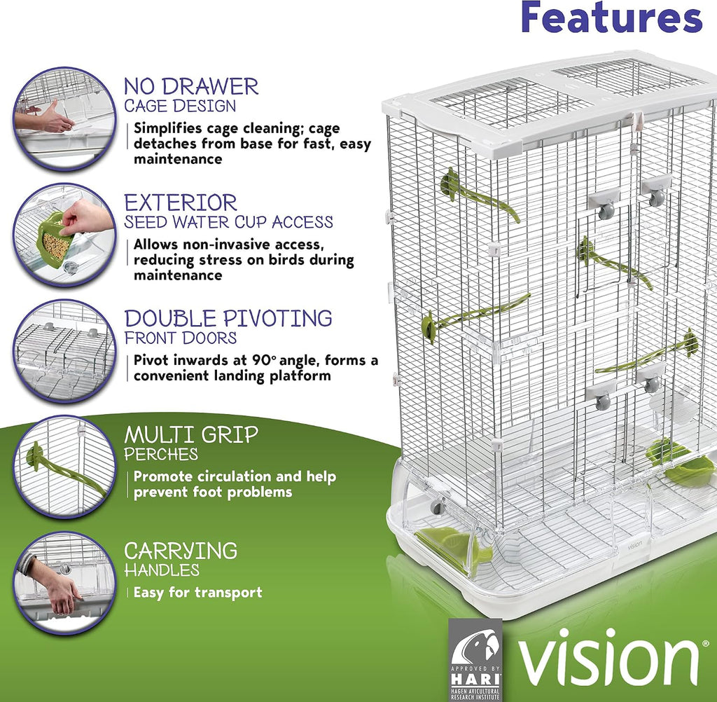 Vision M02 Wire Bird Cage, Bird Home for Parakeets, Finches and Canaries