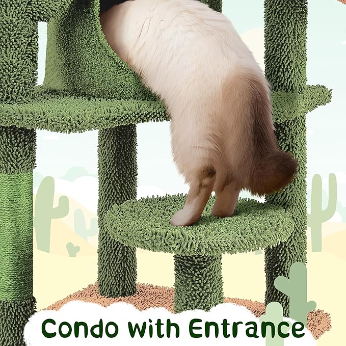 Yaheetech Cactus Cat Tree, 53.5in Cat Tower - Image 9