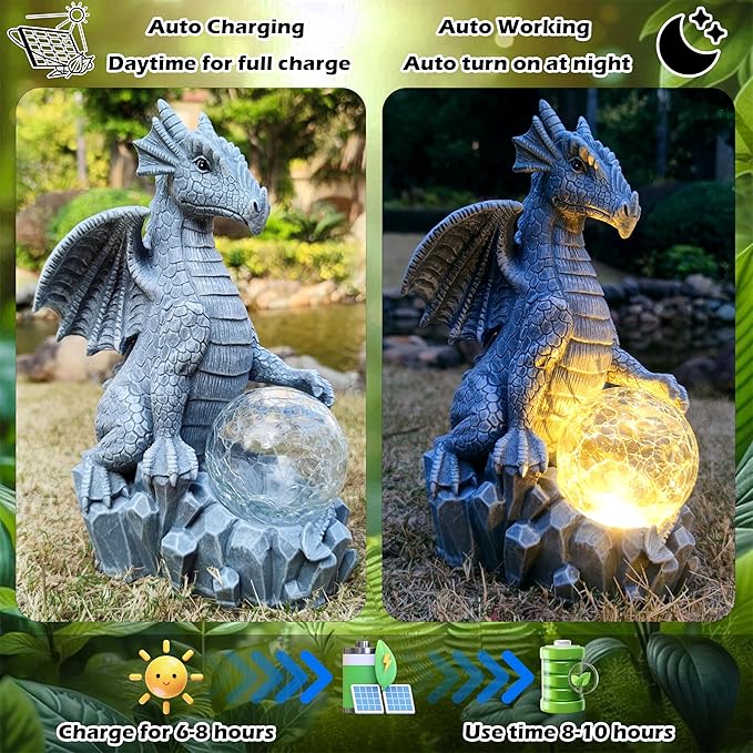 Dragon Solar Garden Statues Outdoor Decoration - Image 7
