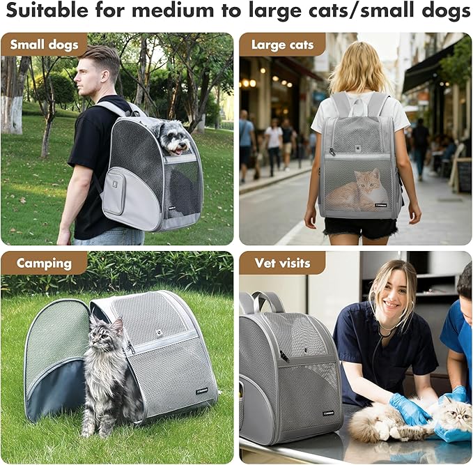 Pet Backpack Carrier ，Large Cat Carrier Backpack Up to 20 Lbs - Image 8