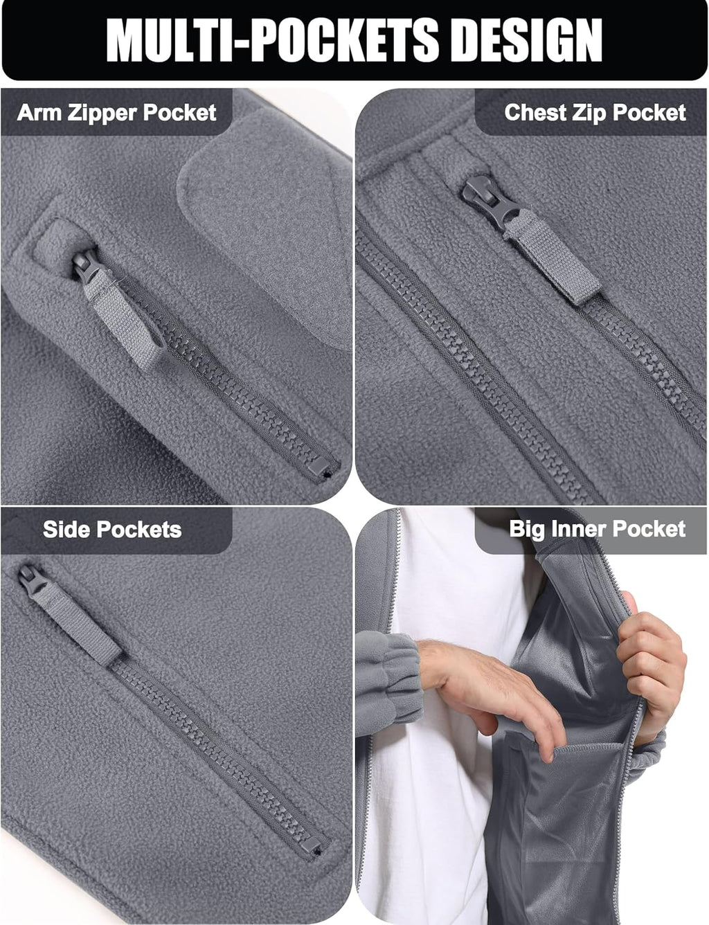Men's Fleece Jacket Winter Warm Tactical Work Coat for Men