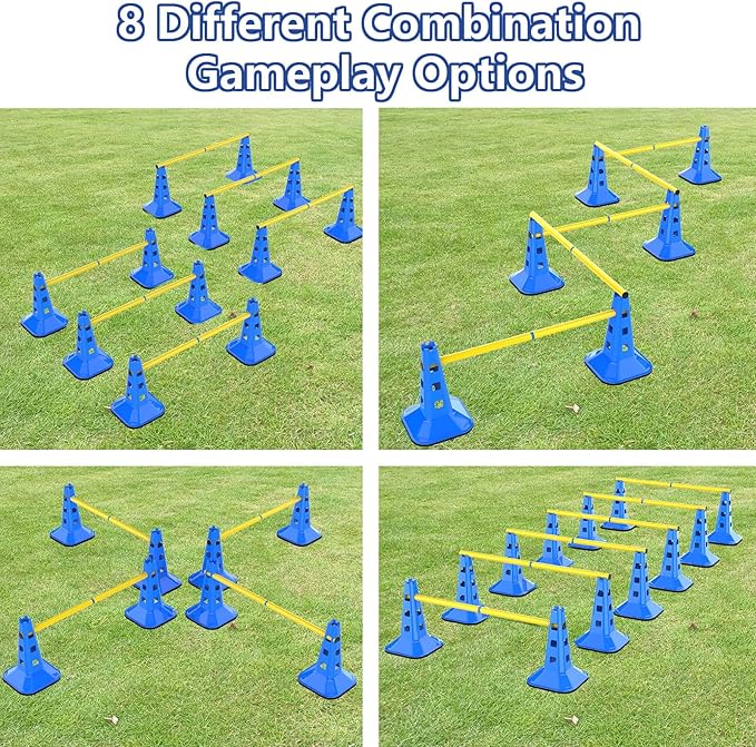 Dog Agility Hurdle Cone Set, Adjustable Height Dog Agility Course - Image 4
