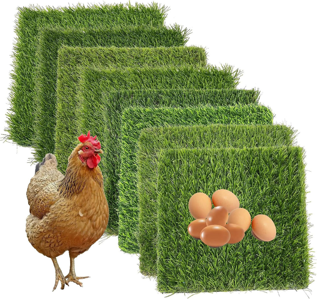 KuGuo Chicken Nesting Box Pads, 6 Pack, 12 x 12 in, Grass Style Mixed