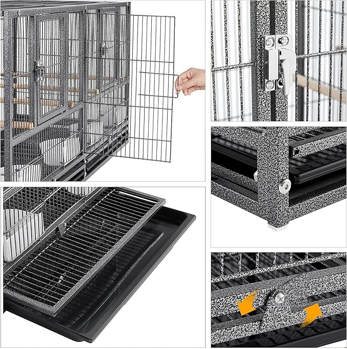 Yaheetech Stackable Bird Cage Divided Breeder Breeding Parakeet Bird Cage - Image 7