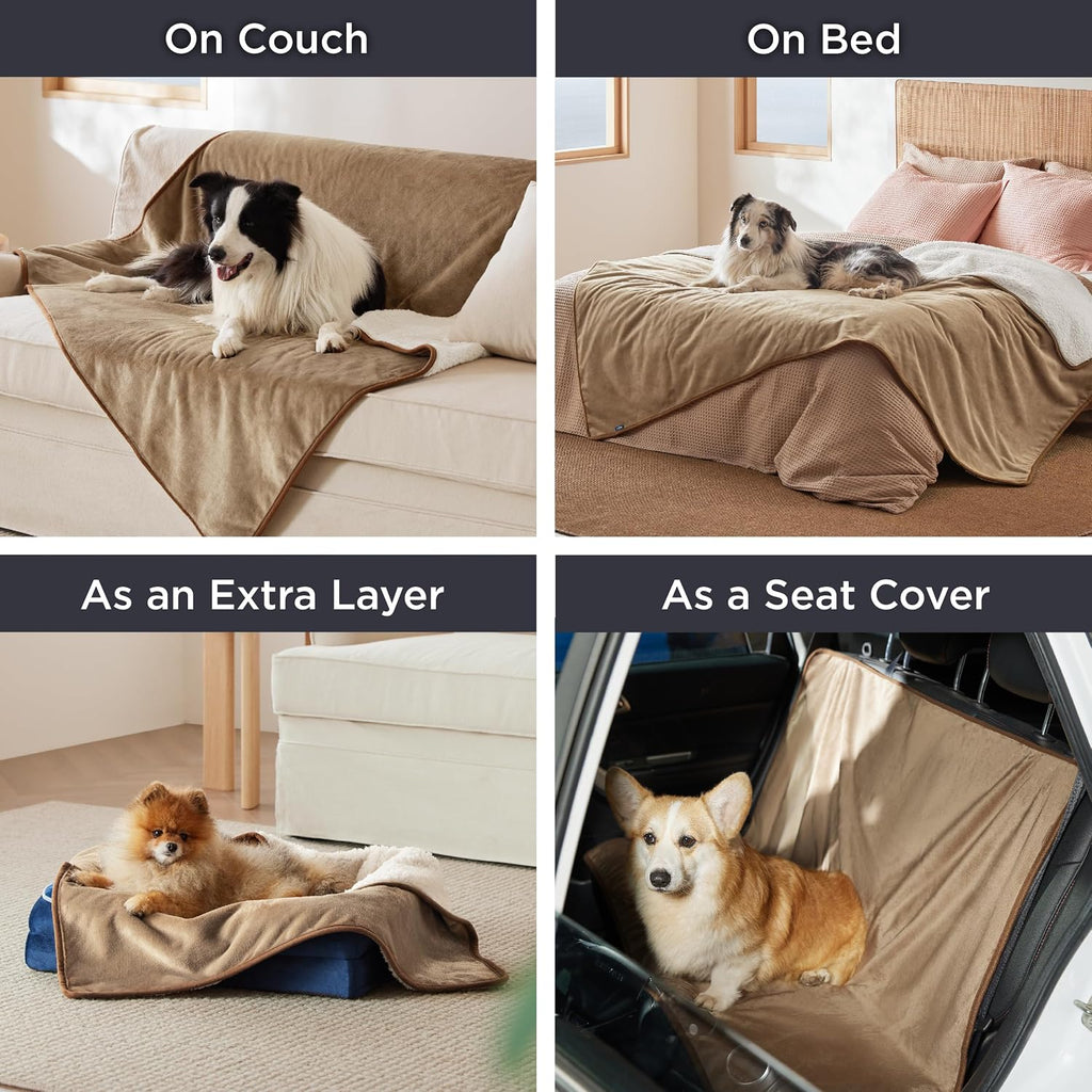 Bedsure Waterproof Blanket for Bed Soft Sherpa Fleece Throw,King 108"x86"