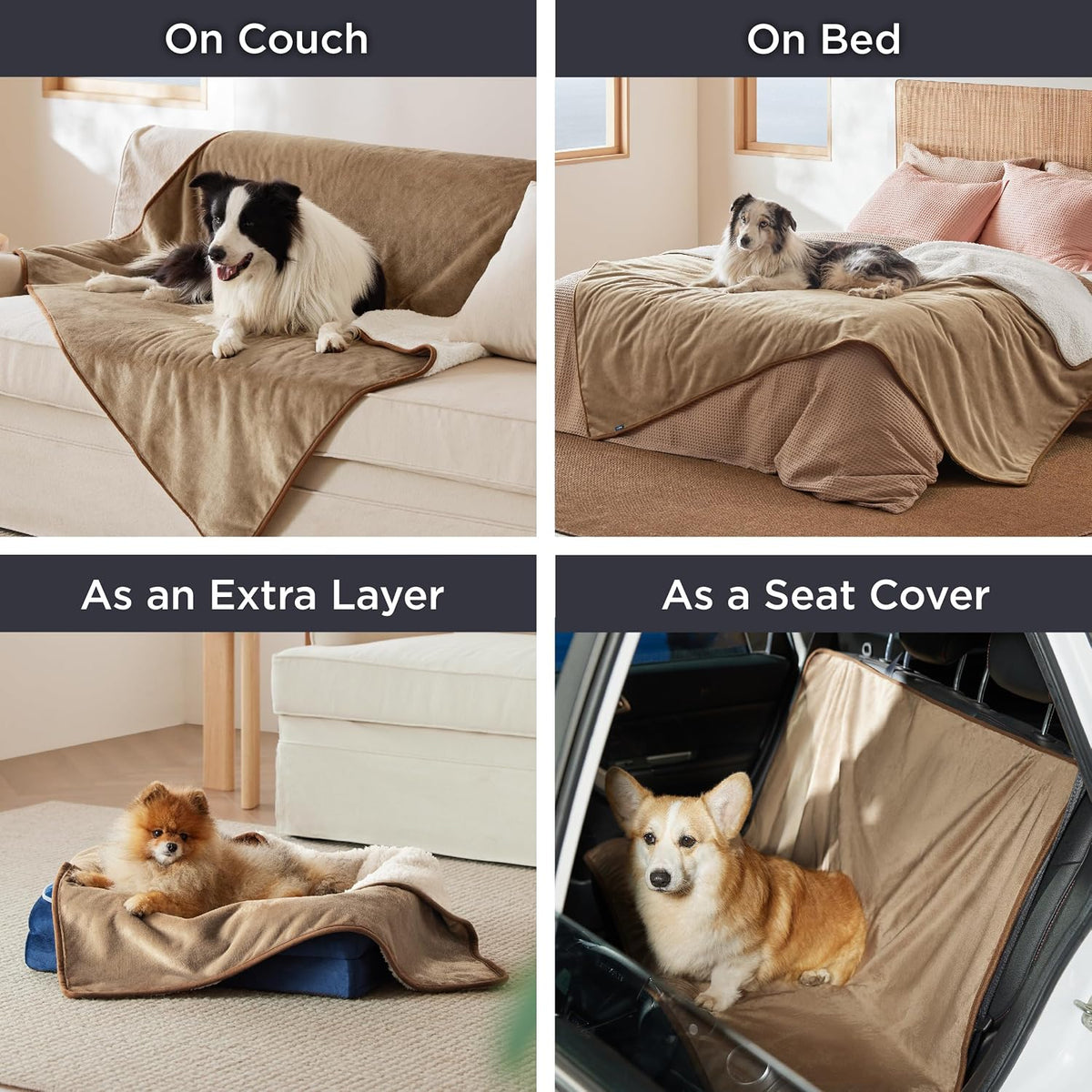 Bedsure Waterproof Blanket for Bed Soft Sherpa Fleece Throw,King 108"x86"