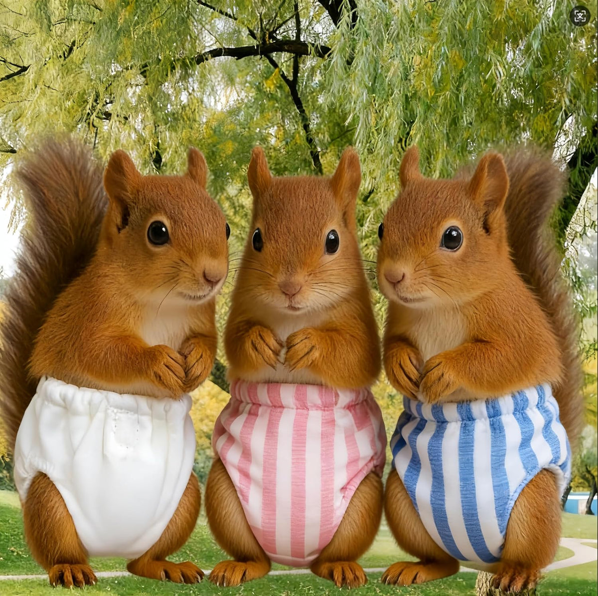2PCS Washable Squirrel Diapers - Reusable Small Pet Diapers with Strong Hook and Loop Leak-Proof Urine Wet Pants with Adjustable Waistline for Squirrel,Rat,Groundhog-Pink&Blue,L