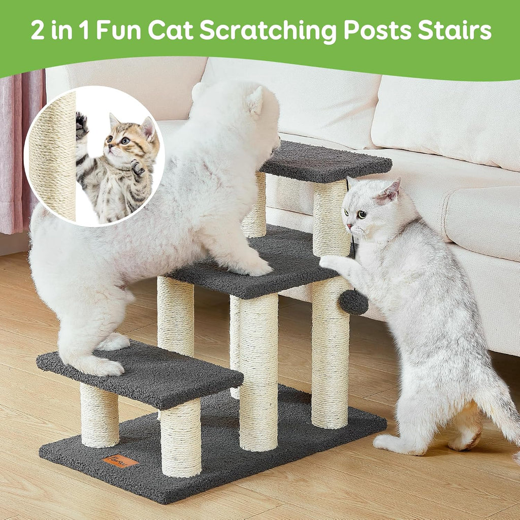 Pawque Dog Stairs & Cat Scratching Post Pet Steps for High Beds Couch
