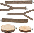 6 PCS Bird Perch Set, Natural Birch Wood Straight & Forked Perches by TreewollAlwaysontheWay