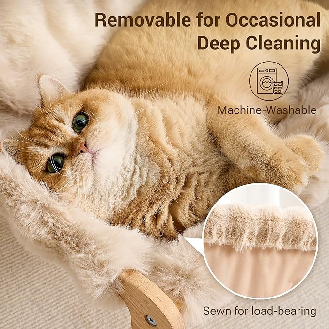 Solid Wood Cat Couch Bed for Indoor Cats, Modern Cat Sofa - Image 5