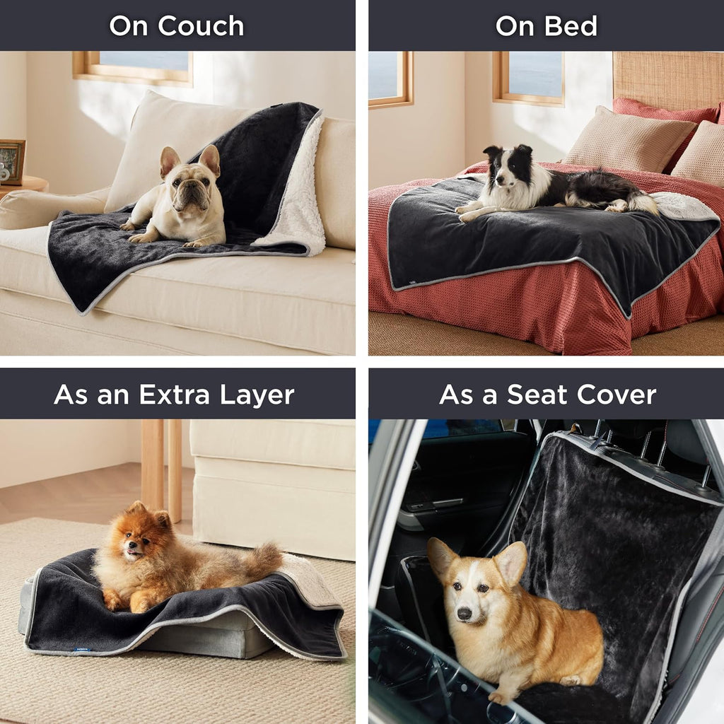 Bedsure Waterproof Dog Blankets for Small Dogs Soft Cat Blanket Warm,25X35