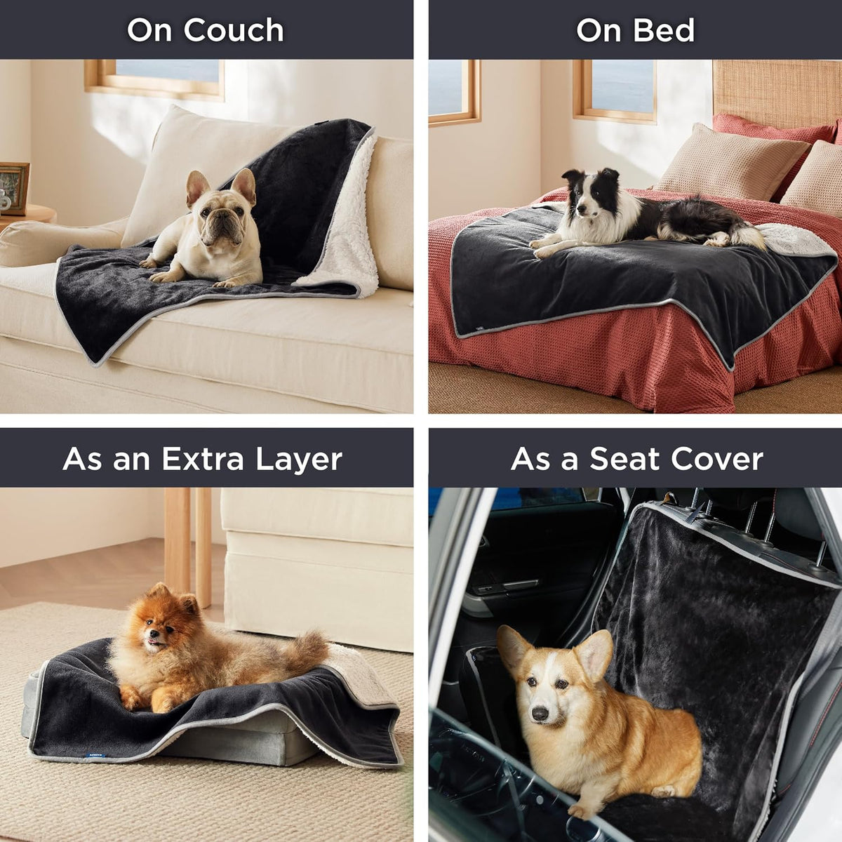Bedsure Waterproof Dog Blankets for Small Dogs Soft Cat Blanket Warm,25X35