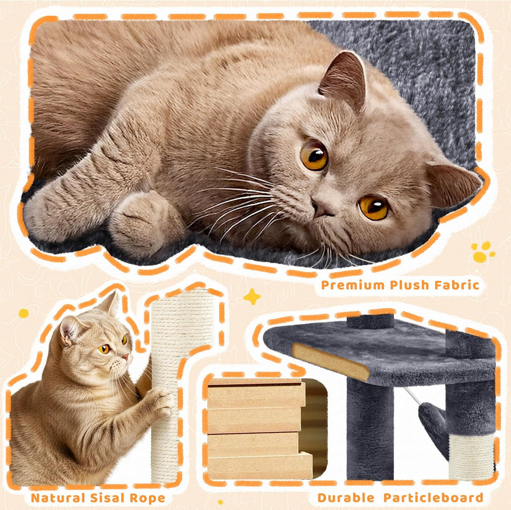 Yaheetech 82.5in Tall Cat Tree for Large Cats, Sturdy Multi-Level Condo