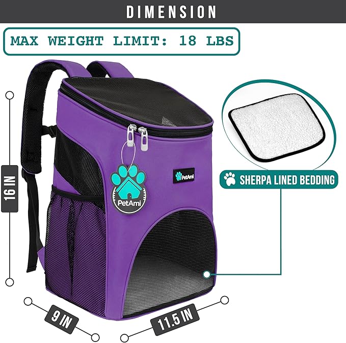 PetAmi Small Dogs and Cat Backpack Carrier, Airline Approved Pet Backpack - Image 2