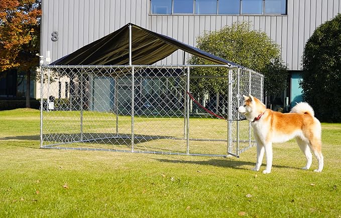 Petonly Outdoor Dog Enclosure Heavy Duty Dog Kennel House Mesh Dog Big Cage Pet - Image 7