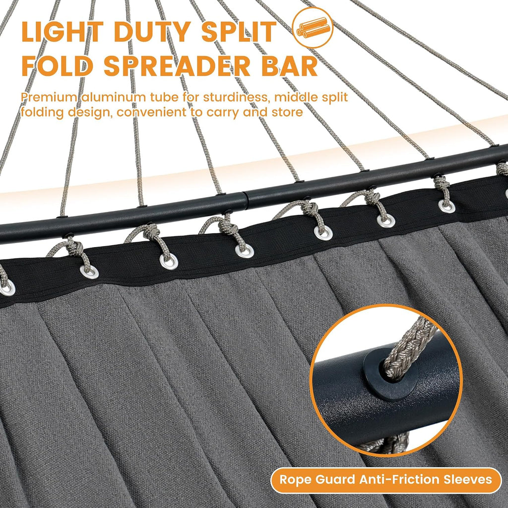 Lazy Daze Camping Hammock, Double Outdoor Hammock with Curved Spreader Bar