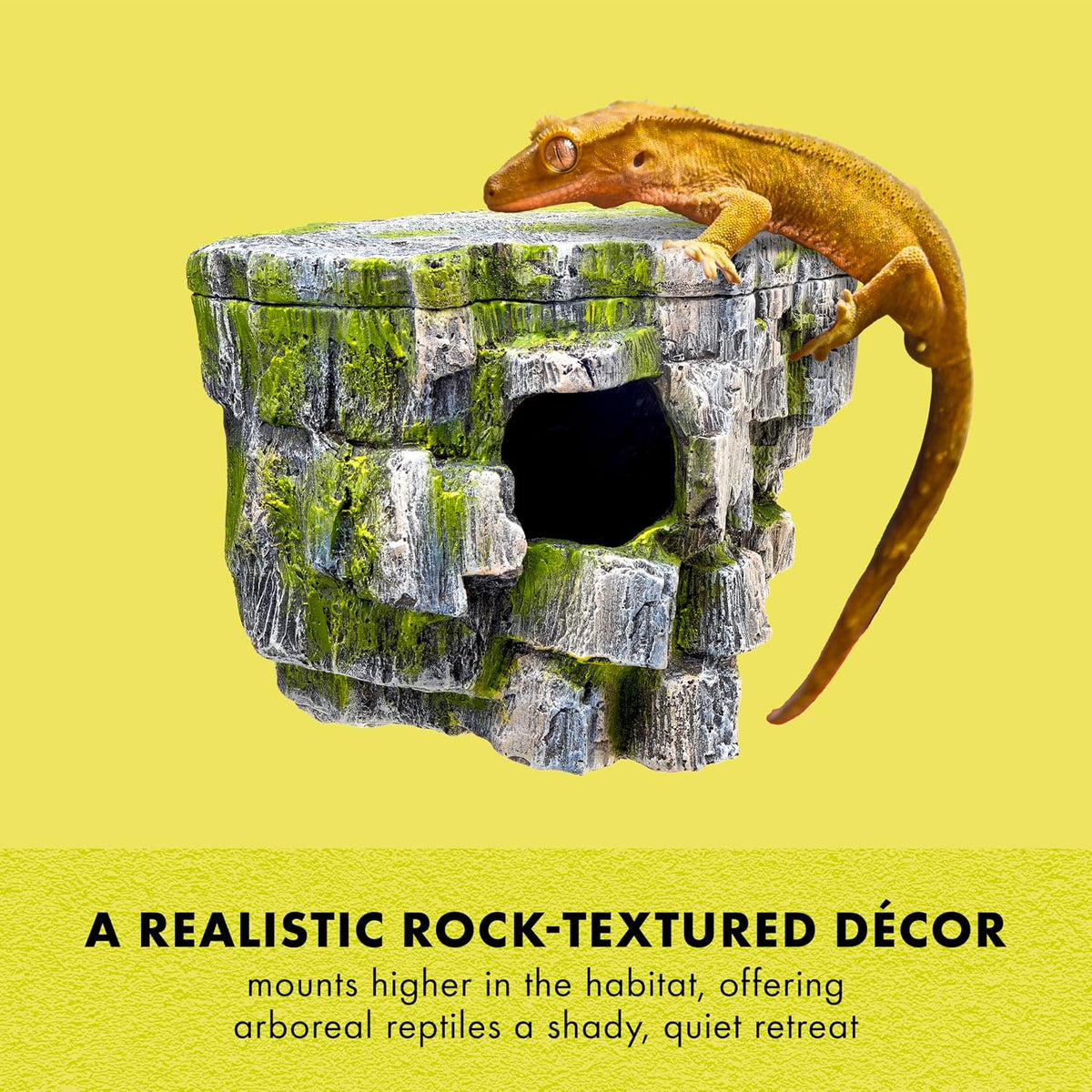 Zilla Rock Cave Vertical Décor, Reptile Hides for Geckos and Frogs