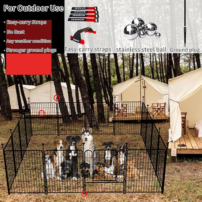 Dog Playpen Outdoor for Medium/Large Dogs 36'' High, 4 Add-on Heavy Duty Dog - Image 3