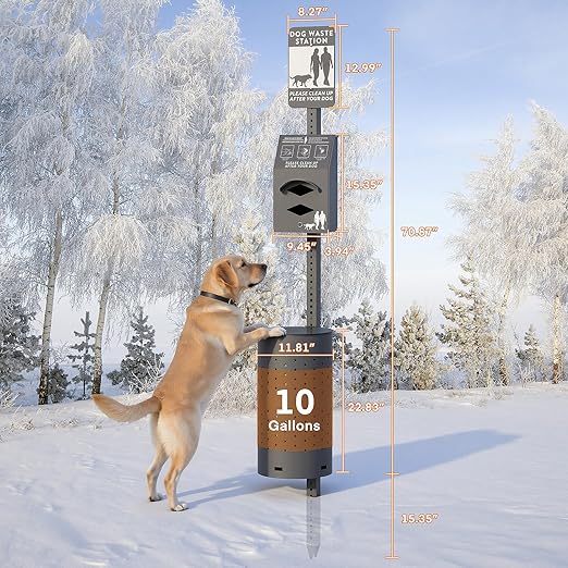Dog Waste Station Outdoor, Pet Waste Disposal Station Rustproof Aluminum - Image 7