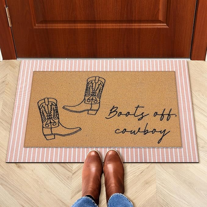 Tinideya 2 Pcs Door Mat Welcome Non Slip Coir Mats Floor Layering Doormats - Image 5