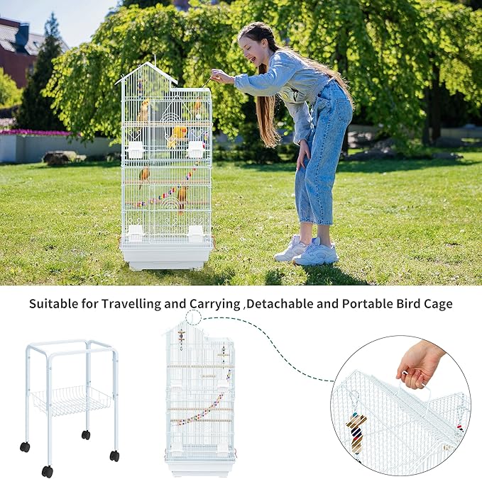 YITAHOME 62 inch Metal Bird Cage, Large Parakeet Cages - Image 3