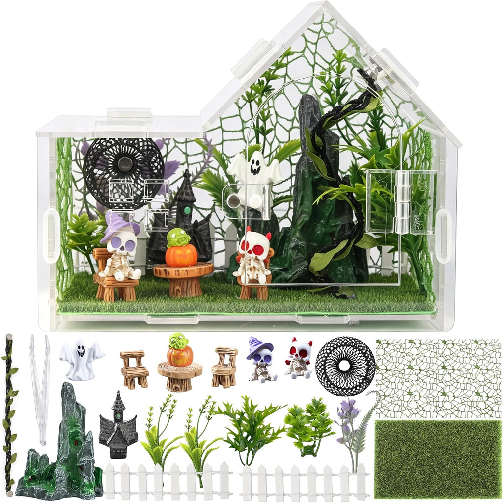 Acrylic Jumping Spider Enclosure House-Shaped Terrarium