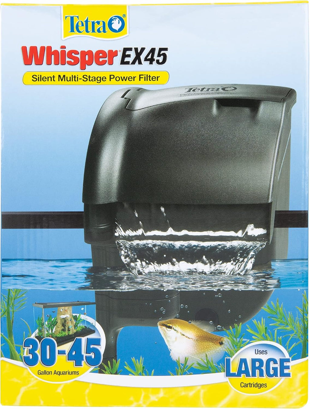 Tetra Whisper EX 70 Filter For 45 To 70 Gallon aquariums, Silent Multi-Stage Filtration