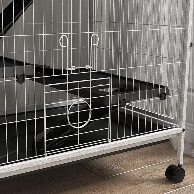 PawHut Metal Small Animal Cage, 5-Tiers Rolling Big Ferret Cage - Image 9