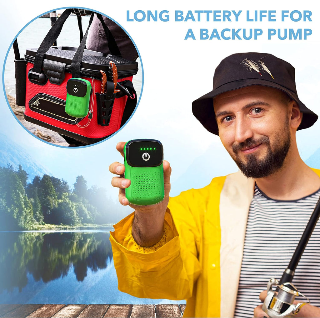 Skywin Portable Aerator for Fish,USB Rechargeable Live Bait Aerator 18–32H Battery, Keeps Bait Alive Anywhere, Quiet Aquarium Water Pump for Buckets, Coolers, Aquariums, Salt & Freshwater