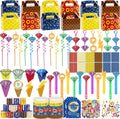 320PCS Party Favors Hedgehog Theme Birthday Party Decorations Supplies Blue and Golden Rings Goodie Bags Stuffers Gift Bag Pinata Fillers