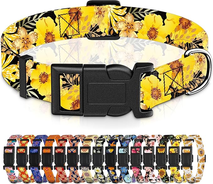 Dog Collar for Boys & Girls, Adjustable Soft Pattern Pet Collar by Seyezo