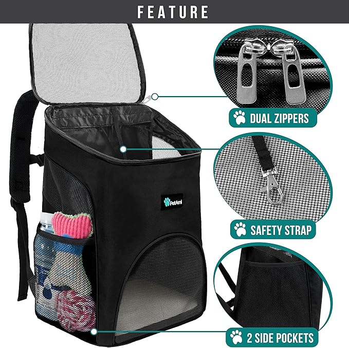 PetAmi Small Dogs and Cat Backpack Carrier, Airline Approved Pet Backpack - Image 3