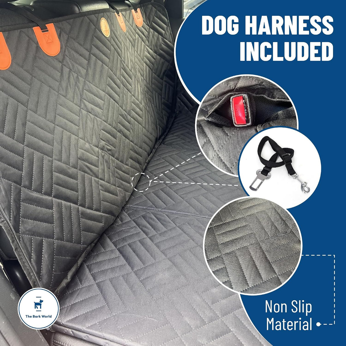 Dog Backseat Extender with Hard Bottom – Waterproof Pet Travel Platform - Nonslip Rear Seat Cover - Car Hammock Bed for Cars SUVs & Small Trucks