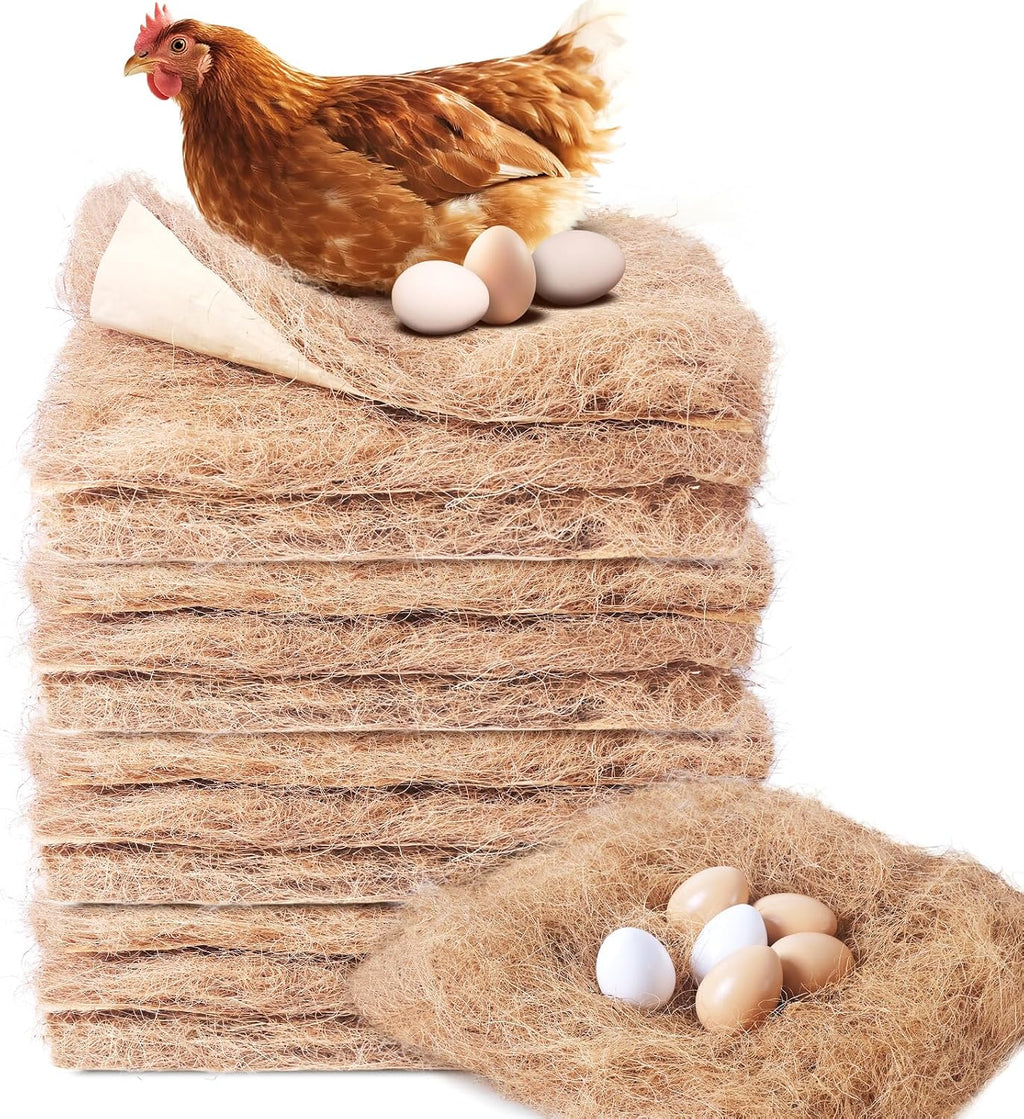 Laying Hen Nesting Pads, Premium Bedding for Chicken Nesting Box, Chicken Coop Accessories, 13x13, 6 Pieces (2 Pack)